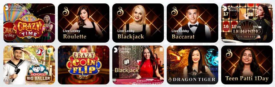 Juegos de casino en vivo BOOCASINO