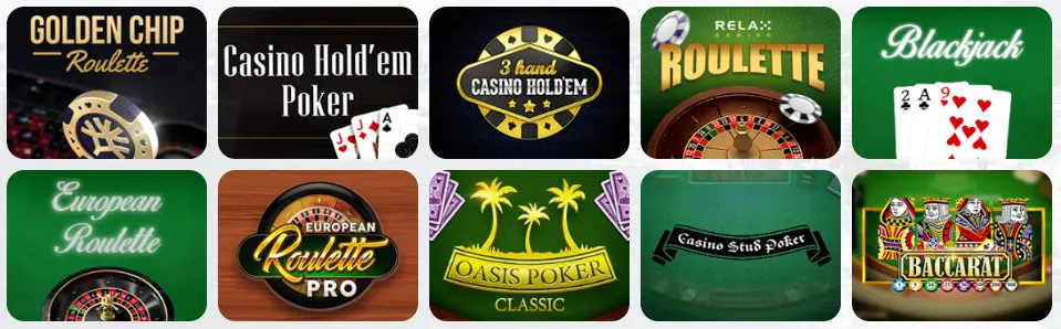 Juegos de mesa en BOOCASINO